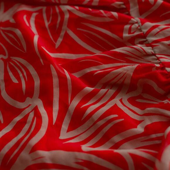 TOCCIN X RTR V-Neck Red and Orange Printed Maxi Dress - Size 12 - Picture 9 of 9